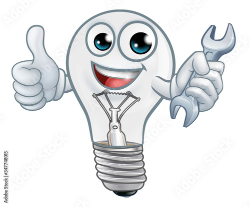 A light bulb cartoon charac...