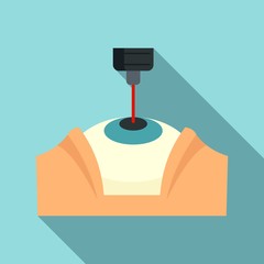 Poster - Laser eye examination icon. Flat illustration of laser eye examination vector icon for web design