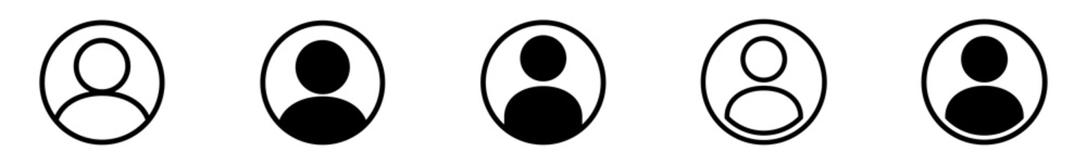 Wall Mural - user icon black circle | avatar illustration | client symbol | member profile logo | login head sign