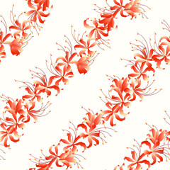 Wall Mural - The cluster amaryllis pattern that is beautiful with Japanese style,