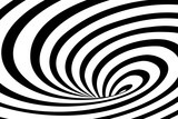 Fototapeta Do przedpokoju - Vector abstract illustration of swirl vortex with stripes. Trendy 3d background in op art style, optical illusion.