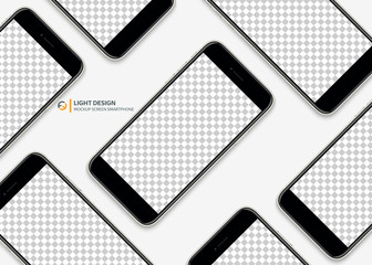 Wall Mural - screen mockup. smartphones silver color with blank screens for your design. realistic vector illustr