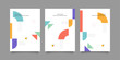 © Novendi - Placard templates set with Geometric shapes, Memphis geometric style flat and line design elements. Memphis art for covers, banners, flyers and posters. Eps10 vector illustrations
