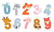 © lubashka - Set of children numbers with animals. Vector illustration for kids.