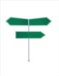© Southsticks - Road blank signs. Crossroads. pointing in the opposite direction to the location of navigation objects.