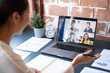 © Nattakorn - Young Asian businesswoman work at home and virtual video conference meeting with colleagues business people, online working, video call due to social distancing at home office