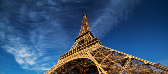 Poster - blu sky and Eiffel tower, Paris. France