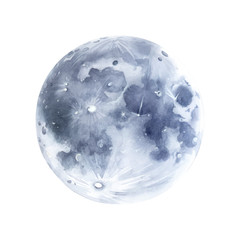 hand drawn moon watercolor