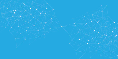 Vector banner design, network connection with lines and dots