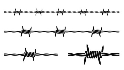 Barbed wire logo. Isolated barbed wire on white background