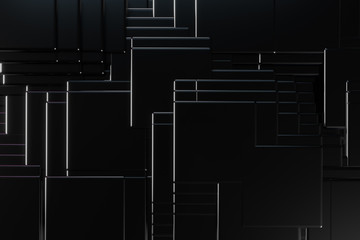 Fototapete - Abstract Cube Particle Background construction block technology computer graphic background,3D illustration