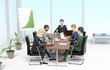 © Alex_Po - Managers gathered for brainstorm and consultation in the boss office. 3D illustration