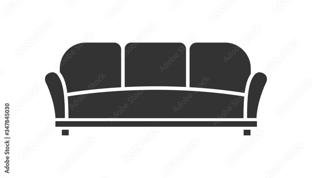 vector illustration of sofa isolated icon - obrazy, fototapety, plakaty 