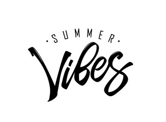 Fototapete - Hand drawn type lettering composition of Summer Vibes