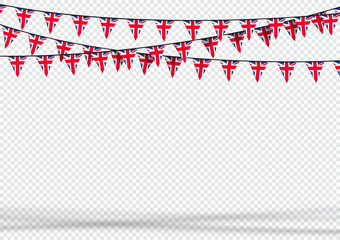 bunting hanging banner uk british flag triangle background