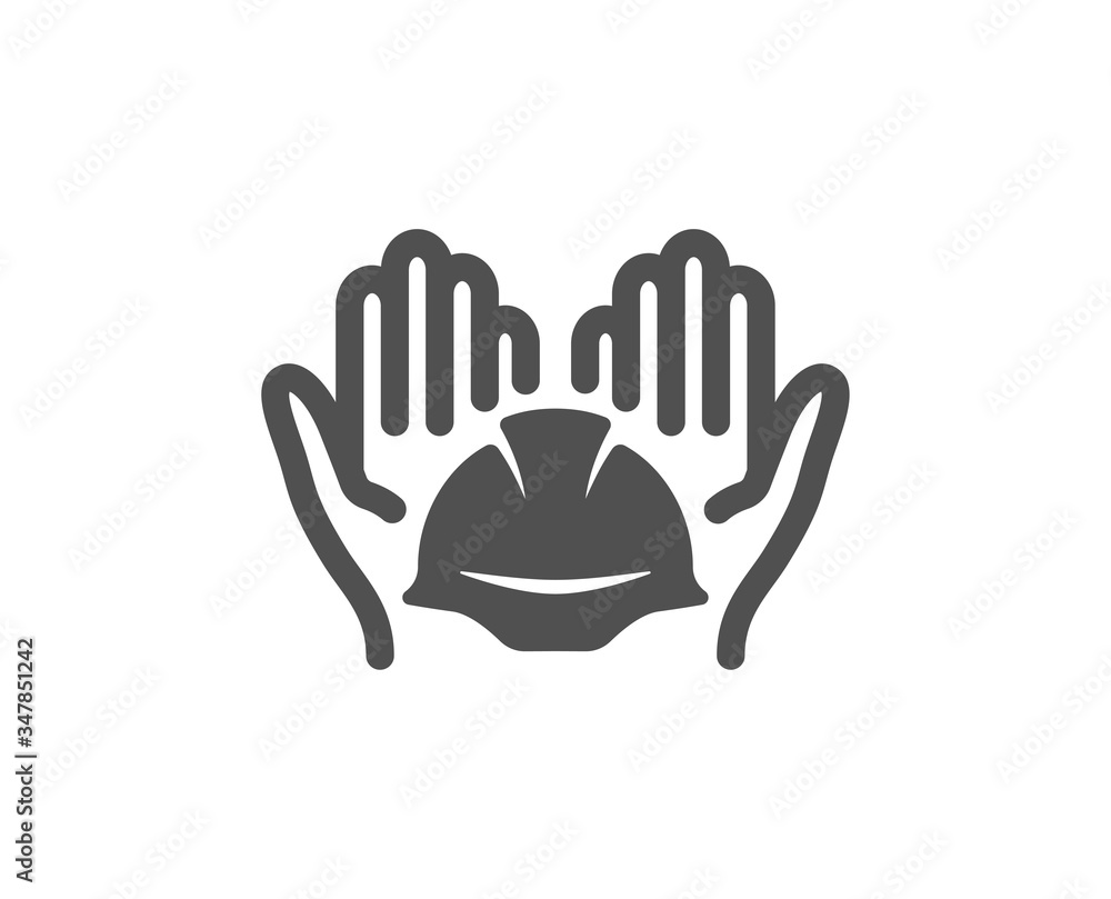 Builders union icon. Care ocnstruction workers sign. Engineer or ...