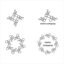 Collection Of Logo Templates In A Minimalist Style.Ready-made Logo Design For Beauty Studios, Jewelry Stores, Spas. Vector Illustration In Hand-drawn Style. Isolated On A White Background.