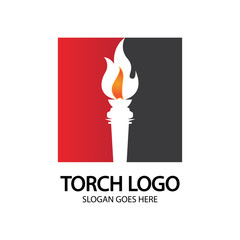 Torch vector icon illustration design template