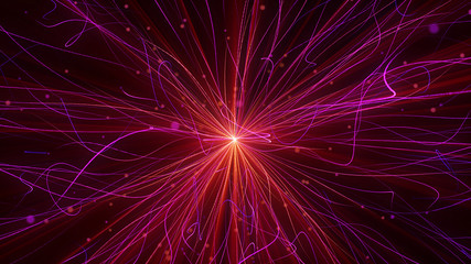 Fototapete - Stripe Line Explode Into Empty Space Illustration Background. Beautiful Dynamic Futuristic Shape For Infographic Poster Design.
