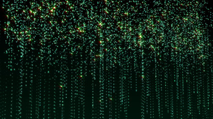 Leinwandbilder - Technology Small Square Particle Flickering And Fall Down Illustration
