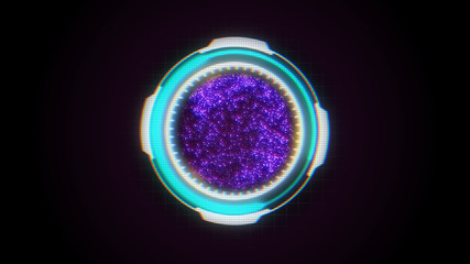 Aufkleber - HUD Futuristic Spin Circle Plasma Sphere Protection Illustration Texture.