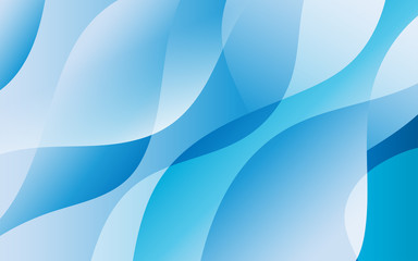 Water waves white and light blue tones curve patterns overlapping, abstract background vector illustration