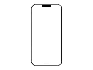 Wall Mural - Mobile phone with round edges in Black color, with blank white screen for Infographic Global Business web site design app. Concept technology Smartphone - include clipping pat.