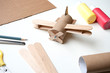 How to make aircraft toy from toilet paper roll and popsicle sticks. Zero waste DIY. Decoration for child room, skill share. Handmade ideas.Daily activites.