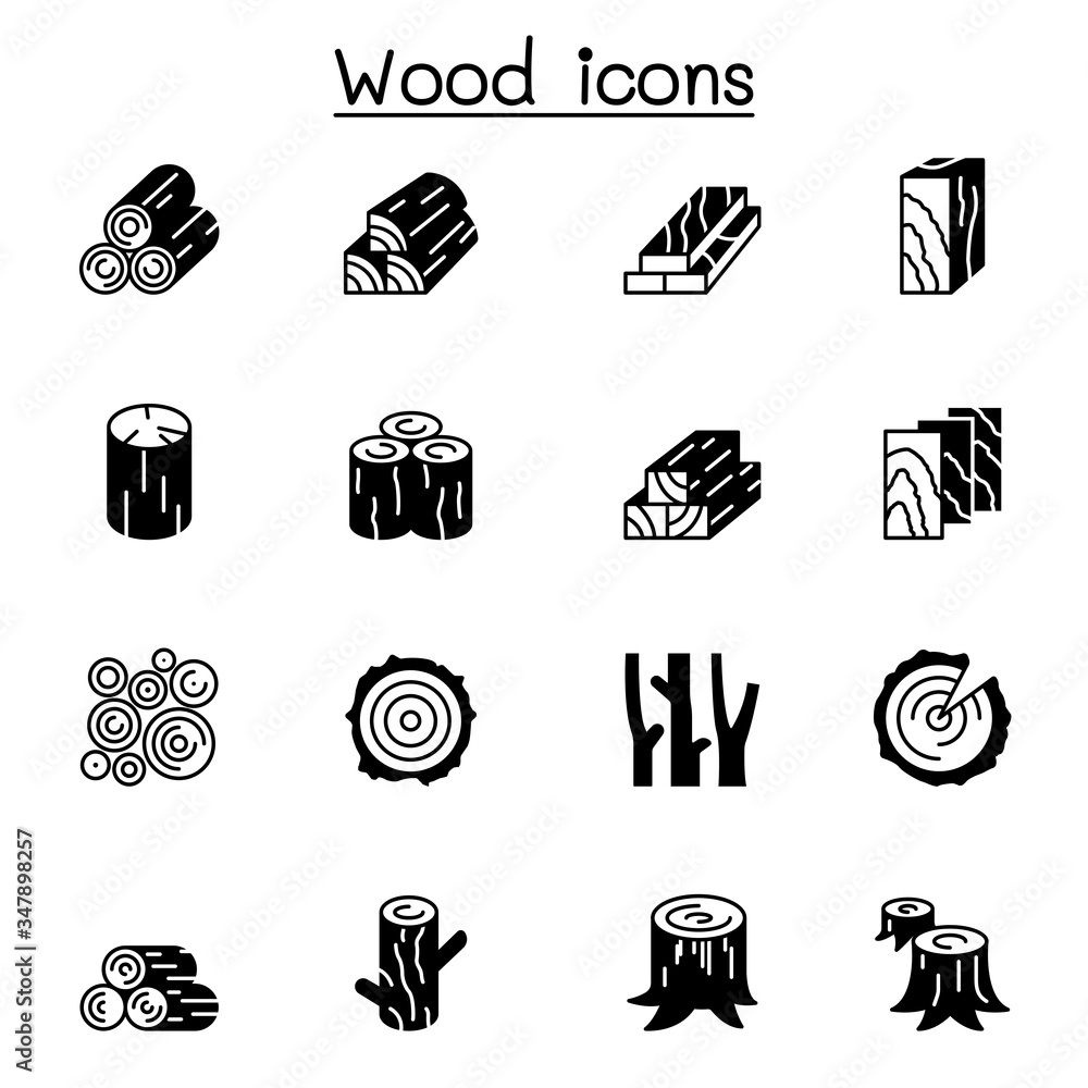 Wood icon set vector illustration graphic design Stock Vector | Adobe Stock