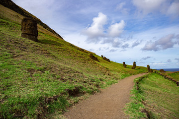 Wall Mural - Stone statues Moai on Easter Island Rapa Nui
