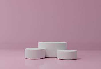 3d rendered illustration. pink minimal scene , podiumfor cosmetic product presentation. abstract bac