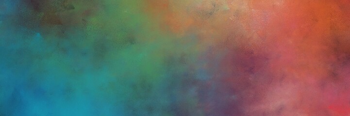 Poster - beautiful old color brushed vintage texture with teal blue, indian red and pastel brown colors. distressed old textured background with space for text or image. can be used as header or banner