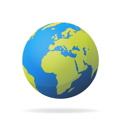 modern 3d world map concept isolated on white background. world planet, vector earth sphere illustra