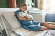 Mother with her newborn baby at the hospital a day after a natural birth labor