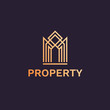 © Pavel - Luxury line residential, hotel, apartment logo. Elegant real estate, villa, house logo. Modern premium property management, development icon.