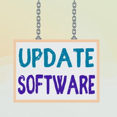 Wall Mural - writing note showing update software. business concept for replacing program with a newer version of
