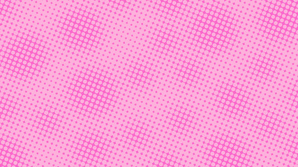 Bright pink and magenta pop art background with halftone dots in retro comic style, vector illustration backdrop template for your design