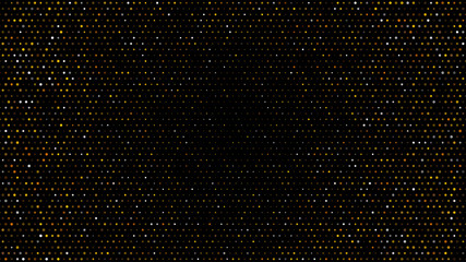 Leinwandbilder - Gold and silver halftone black background. Vector golden glitter circle with dotted sparkles or halftone shine pattern texture black background. Golden circles, dots pattern, vector, grunge.