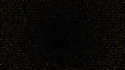 Leinwandbilder - Gold and silver halftone black background. Vector golden glitter circle with dotted sparkles or halftone shine pattern texture black background. Golden circles, dots pattern, vector, grunge.