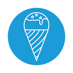 Wall Mural - Ice cream cone block style icon vector design