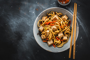 Asian noodles with cheese tofu