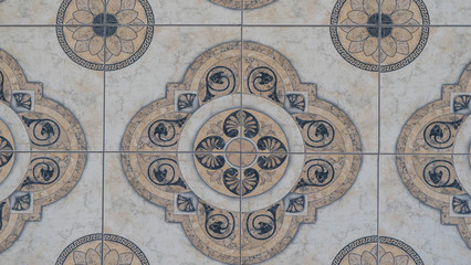 Old Vintage Floor Tiles Ornament in the Antic Church