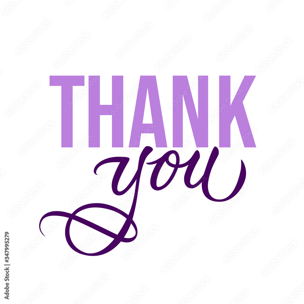 Thankoo Thank you - modern card template with calligraphic inscription and font ...