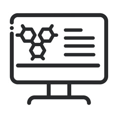 Poster - computer technology molecule laboratory science and research line style icon