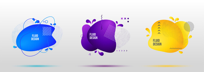 Canvas Print - set of liquid color abstract geometric banners. fluid gradient elements for design cover, logo, soci