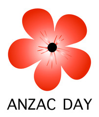 Anzac day on sign on white background