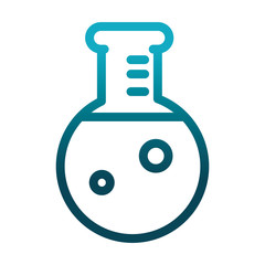 Poster - flask chemistry laboratory science and research gradient style icon