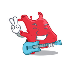 Poster - Talented musician of heart cartoon design playing a guitar