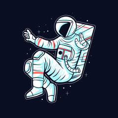 Wall Mural - astronaut float on space vector illustration artwork design