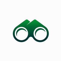 Poster - binoculars logo design, mountain vector logo